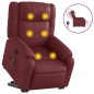 vidaXL Massagesessel mit Aufstehhilfe Elektrisch Weinrot Kunstleder vidaXL Massagesessel mit Aufstehhilfe Elektrisch Weinrot Kunstleder