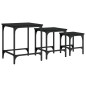 vidaXL Satztische 3 Stk. Schwarz Holzwerkstoff vidaXL Satztische 3 Stk. Schwarz Holzwerkstoff