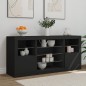 vidaXL Sideboard mit LED-Leuchten Schwarz 142,5x37x67 cm vidaXL Sideboard mit LED-Leuchten Schwarz 142,5x37x67 cm