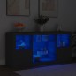 vidaXL Sideboard mit LED-Leuchten Schwarz 142,5x37x67 cm vidaXL Sideboard mit LED-Leuchten Schwarz 142,5x37x67 cm