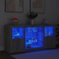 vidaXL Sideboard mit LED-Leuchten Grau Sonoma 142,5x37x67 cm vidaXL Sideboard mit LED-Leuchten Grau Sonoma 142,5x37x67 cm