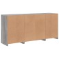 vidaXL Sideboard mit LED-Leuchten Grau Sonoma 142,5x37x67 cm vidaXL Sideboard mit LED-Leuchten Grau Sonoma 142,5x37x67 cm