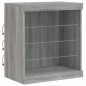 vidaXL Sideboard mit LED-Leuchten Grau Sonoma 142,5x37x67 cm vidaXL Sideboard mit LED-Leuchten Grau Sonoma 142,5x37x67 cm