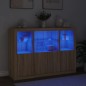 vidaXL Sideboards mit LED-Leuchten 3 Stk. Sonoma-Eiche Holzwerkstoff vidaXL Sideboards mit LED-Leuchten 3 Stk. Sonoma-Eiche Holzwerkstoff