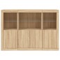 vidaXL Sideboards mit LED-Leuchten 3 Stk. Sonoma-Eiche Holzwerkstoff vidaXL Sideboards mit LED-Leuchten 3 Stk. Sonoma-Eiche Holzwerkstoff