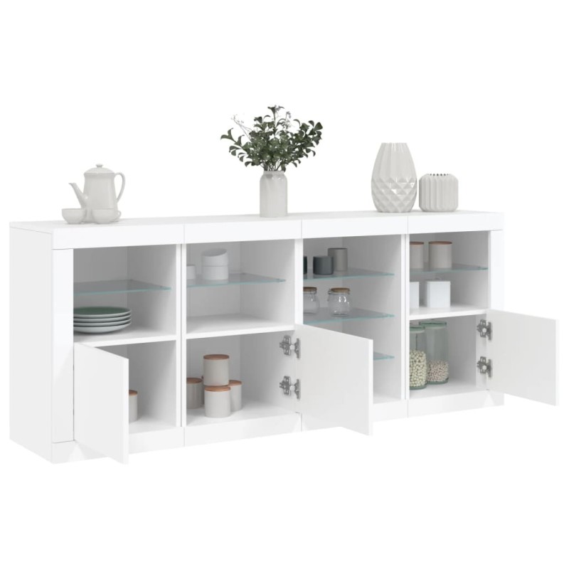 vidaXL Sideboard mit LED-Leuchten Weiß 164x37x67 cm vidaXL Sideboard mit LED-Leuchten Weiß 164x37x67 cm