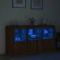 vidaXL Sideboard mit LED-Leuchten Braun Eichen-Optik 123x37x67 cm vidaXL Sideboard mit LED-Leuchten Braun Eichen-Optik 123x37x67 cm