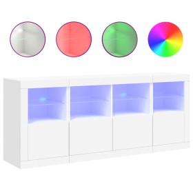 vidaXL Sideboard mit LED-Leuchten Weiß 163x37x67 cm