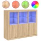 vidaXL Sideboards mit LED-Leuchten 3 Stk. Sonoma-Eiche Holzwerkstoff vidaXL Sideboards mit LED-Leuchten 3 Stk. Sonoma-Eiche Holzwerkstoff