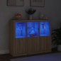 vidaXL Sideboards mit LED-Leuchten 3 Stk. Sonoma-Eiche Holzwerkstoff vidaXL Sideboards mit LED-Leuchten 3 Stk. Sonoma-Eiche Holzwerkstoff