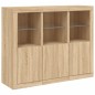 vidaXL Sideboards mit LED-Leuchten 3 Stk. Sonoma-Eiche Holzwerkstoff vidaXL Sideboards mit LED-Leuchten 3 Stk. Sonoma-Eiche Holzwerkstoff