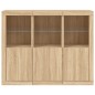 vidaXL Sideboards mit LED-Leuchten 3 Stk. Sonoma-Eiche Holzwerkstoff vidaXL Sideboards mit LED-Leuchten 3 Stk. Sonoma-Eiche Holzwerkstoff