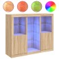 vidaXL Sideboards mit LED-Leuchten 3 Stk. Sonoma-Eiche Holzwerkstoff vidaXL Sideboards mit LED-Leuchten 3 Stk. Sonoma-Eiche Holzwerkstoff