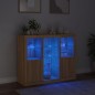 vidaXL Sideboards mit LED-Leuchten 3 Stk. Sonoma-Eiche Holzwerkstoff vidaXL Sideboards mit LED-Leuchten 3 Stk. Sonoma-Eiche Holzwerkstoff