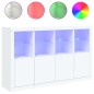 vidaXL Sideboards mit LED-Leuchten 3 Stk. Weiß Holzwerkstoff vidaXL Sideboards mit LED-Leuchten 3 Stk. Weiß Holzwerkstoff