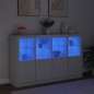 vidaXL Sideboards mit LED-Leuchten 3 Stk. Weiß Holzwerkstoff vidaXL Sideboards mit LED-Leuchten 3 Stk. Weiß Holzwerkstoff