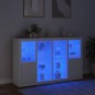 vidaXL Sideboards mit LED-Leuchten 3 Stk. Weiß Holzwerkstoff vidaXL Sideboards mit LED-Leuchten 3 Stk. Weiß Holzwerkstoff