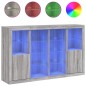 vidaXL Sideboards mit LED-Leuchten 3 Stk. Grau Sonoma Holzwerkstoff vidaXL Sideboards mit LED-Leuchten 3 Stk. Grau Sonoma Holzwerkstoff