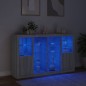 vidaXL Sideboards mit LED-Leuchten 3 Stk. Grau Sonoma Holzwerkstoff vidaXL Sideboards mit LED-Leuchten 3 Stk. Grau Sonoma Holzwerkstoff