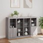 vidaXL Sideboards mit LED-Leuchten 3 Stk. Grau Sonoma Holzwerkstoff vidaXL Sideboards mit LED-Leuchten 3 Stk. Grau Sonoma Holzwerkstoff