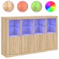 vidaXL Sideboards mit LED-Leuchten 3 Stk. Sonoma-Eiche Holzwerkstoff vidaXL Sideboards mit LED-Leuchten 3 Stk. Sonoma-Eiche Holzwerkstoff