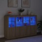 vidaXL Sideboards mit LED-Leuchten 3 Stk. Sonoma-Eiche Holzwerkstoff vidaXL Sideboards mit LED-Leuchten 3 Stk. Sonoma-Eiche Holzwerkstoff