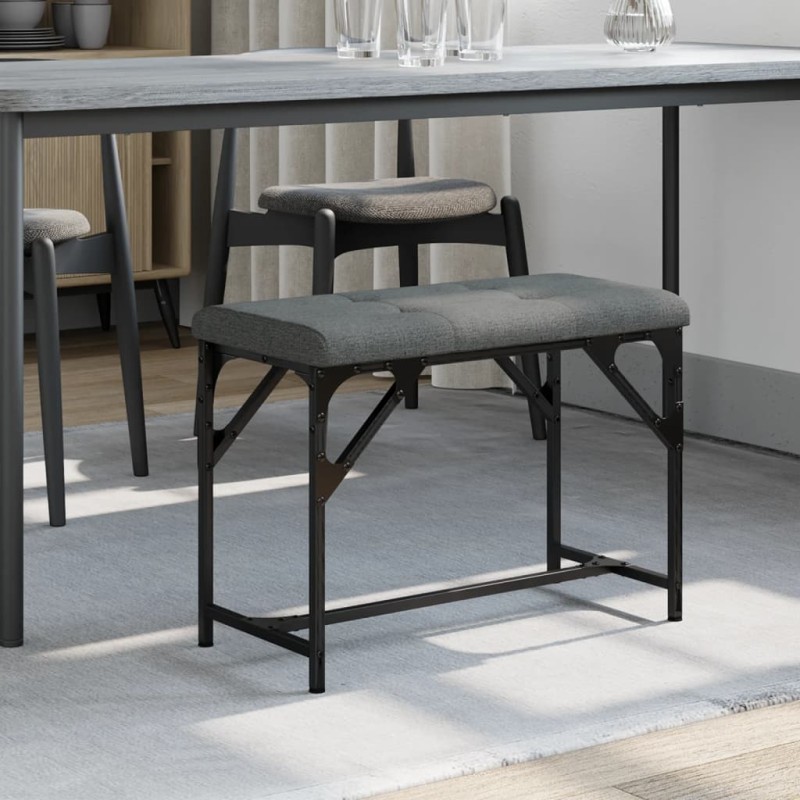 vidaXL Essbank Dunkelgrau 62x32x45 cm Stahl und Stoff vidaXL Essbank Dunkelgrau 62x32x45 cm Stahl und Stoff