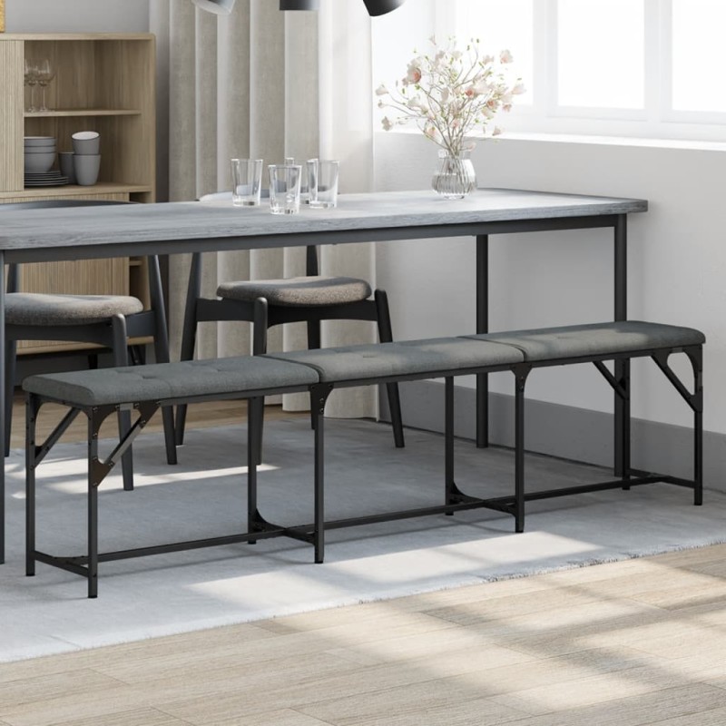 vidaXL Essbank Dunkelgrau 186x32x45 cm Stahl und Stoff vidaXL Essbank Dunkelgrau 186x32x45 cm Stahl und Stoff