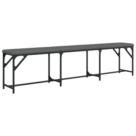 vidaXL Essbank Dunkelgrau 186x32x45 cm Stahl und Stoff