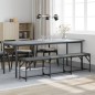 vidaXL Essbank Dunkelgrau 186x32x45 cm Stahl und Stoff vidaXL Essbank Dunkelgrau 186x32x45 cm Stahl und Stoff