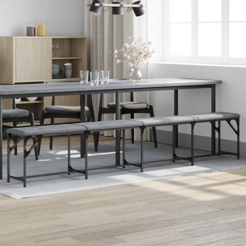 vidaXL Essbank Hellgrau 248x32x45 cm Stahl und Stoff vidaXL Essbank Hellgrau 248x32x45 cm Stahl und Stoff