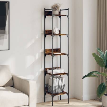 vidaXL Bücherregal 5 Böden Räuchereiche 35x30x174 cm Holzwerkstoff