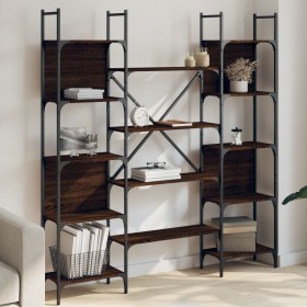 vidaXL Bücherregal Braun Eichen-Optik 155,5x24x166,5 cm Holzwerkstoff