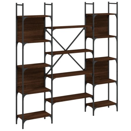 vidaXL Bücherregal Braun Eichen-Optik 155,5x24x166,5 cm Holzwerkstoff