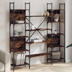 vidaXL Bücherregal Räuchereiche 155,5x24x166,5 cm Holzwerkstoff