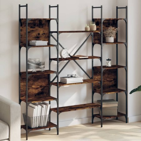 vidaXL Bücherregal Räuchereiche 155,5x24x166,5 cm Holzwerkstoff