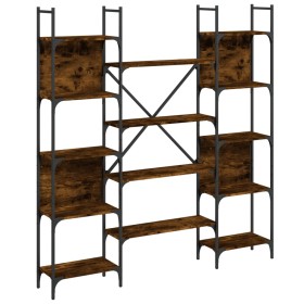 vidaXL Bücherregal Räuchereiche 155,5x24x166,5 cm Holzwerkstoff