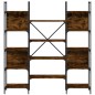 vidaXL Bücherregal Räuchereiche 155,5x24x166,5 cm Holzwerkstoff