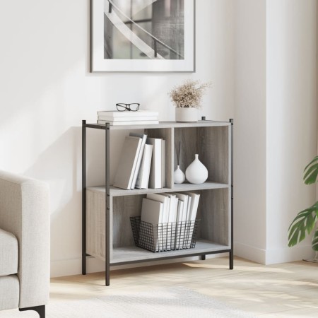 vidaXL Bücherregal Grau Sonoma 72x28x77,5 cm Holzwerkstoff