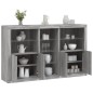 vidaXL Sideboard mit LED-Leuchten Grau Sonoma 162x37x100 cm vidaXL Sideboard mit LED-Leuchten Grau Sonoma 162x37x100 cm