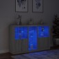 vidaXL Sideboard mit LED-Leuchten Grau Sonoma 162x37x100 cm vidaXL Sideboard mit LED-Leuchten Grau Sonoma 162x37x100 cm
