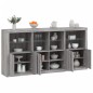 vidaXL Sideboard mit LED-Leuchten Grau Sonoma 202x37x100 cm vidaXL Sideboard mit LED-Leuchten Grau Sonoma 202x37x100 cm