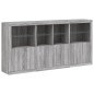 vidaXL Sideboard mit LED-Leuchten Grau Sonoma 202x37x100 cm vidaXL Sideboard mit LED-Leuchten Grau Sonoma 202x37x100 cm