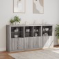 vidaXL Sideboard mit LED-Leuchten Grau Sonoma 202x37x100 cm vidaXL Sideboard mit LED-Leuchten Grau Sonoma 202x37x100 cm