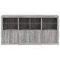 vidaXL Sideboard mit LED-Leuchten Grau Sonoma 202x37x100 cm vidaXL Sideboard mit LED-Leuchten Grau Sonoma 202x37x100 cm