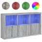 vidaXL Sideboard mit LED-Leuchten Grau Sonoma 181,5x37x100 cm vidaXL Sideboard mit LED-Leuchten Grau Sonoma 181,5x37x100 cm