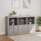 vidaXL Sideboard mit LED-Leuchten Grau Sonoma 181,5x37x100 cm vidaXL Sideboard mit LED-Leuchten Grau Sonoma 181,5x37x100 cm