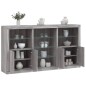 vidaXL Sideboard mit LED-Leuchten Grau Sonoma 181,5x37x100 cm vidaXL Sideboard mit LED-Leuchten Grau Sonoma 181,5x37x100 cm