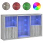 vidaXL Sideboard mit LED-Leuchten Grau Sonoma 181,5x37x100 cm vidaXL Sideboard mit LED-Leuchten Grau Sonoma 181,5x37x100 cm