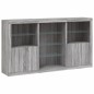 vidaXL Sideboard mit LED-Leuchten Grau Sonoma 181,5x37x100 cm vidaXL Sideboard mit LED-Leuchten Grau Sonoma 181,5x37x100 cm